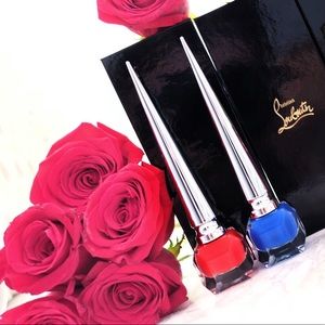 Christian Louboutin Red and Blue Vernis